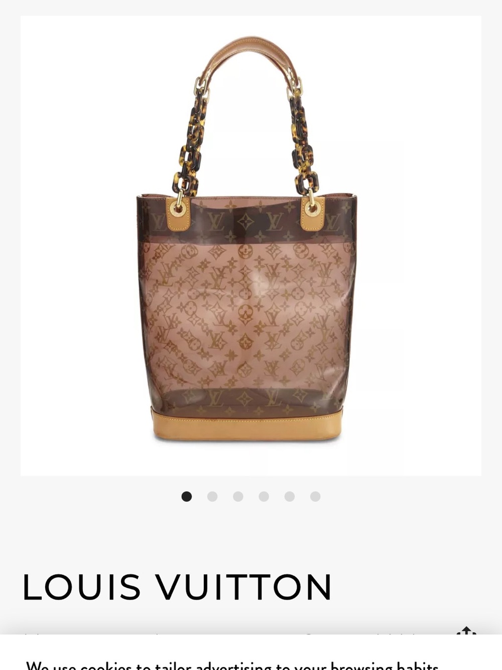 Louis Vuitton Brown Monogram Vinyl Transparent Shoulder Tote Well-Loved